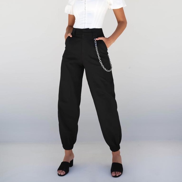 i am gia black cargo pants